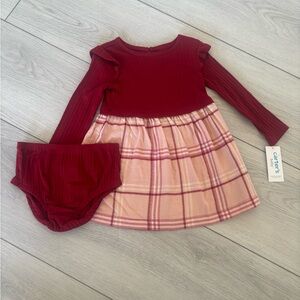 Carter 24 month old print flannel dress 2 piece